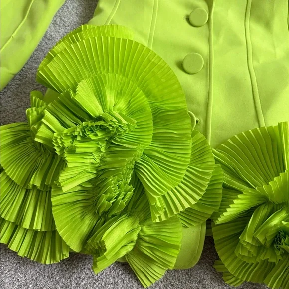 Acler HAMPSTEAD BLAZER DRESS structured neon green designer sz 4 new mrsp$550 - Picture 8 of 16